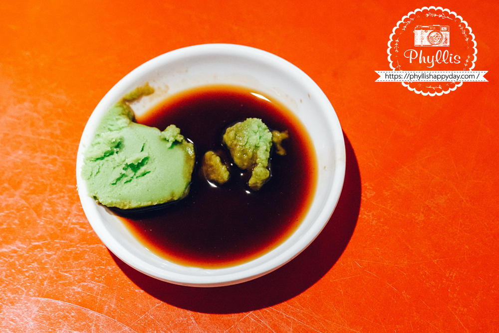 搭配生魚片的現磨芥末醬｜阿滿姨小吃部配料細節