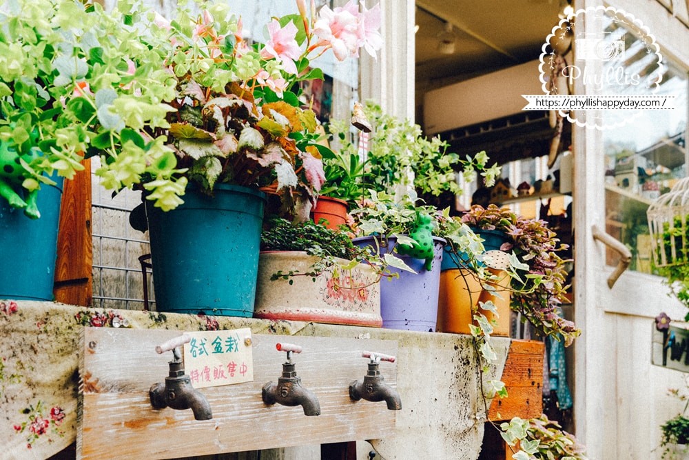 臻手作原創店外植栽與陶藝空間環境，三坑小院文青風手作店
