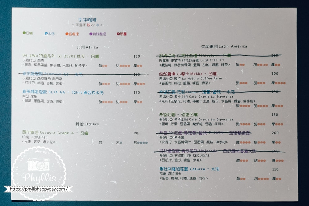 卡法日常淺焙咖啡店淺焙咖啡菜單｜龍潭手沖咖啡推薦