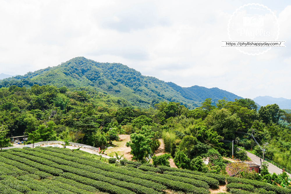 【景美山林茶園&山月茶屋】桃園復興放空系景觀咖啡廳,茶園山景、白色茶屋一次收進眼底 - 第33張圖 桃園復興景美山林茶園停車場望出去的山景風光